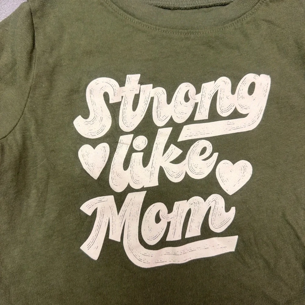 Old Navy Toddler Boys Girls Strong Like Mom Graphic T-Shirt Olive Green 2T